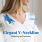 👗🌸 Elegant miniklänning med blommor, V-hals och fickor