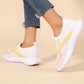 👟💨 Andningsbara lätta slip-on sneakers i färgblock