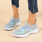 👟💨 Andningsbara lätta slip-on sneakers i färgblock