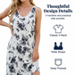 👗🌸 Blommig ärmlös V-ringad klänning med fickor