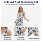 👗🌸 Blommig ärmlös V-ringad klänning med fickor