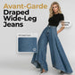 👖✨ Avantgardistiska vida jeans med hög midja