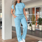 👗👖 Elegant avslappnat set med vida ben och dragsko