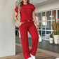 👗👖 Elegant avslappnat set med vida ben och dragsko