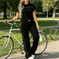👗👖 Elegant avslappnat set med vida ben och dragsko