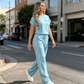 👗👖 Elegant avslappnat set med vida ben och dragsko