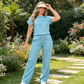 👗👖 Elegant avslappnat set med vida ben och dragsko