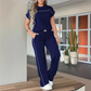 👗👖 Elegant avslappnat set med vida ben och dragsko