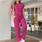 👗👖 Elegant avslappnat set med vida ben och dragsko