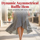 👗🎀 Asymmetrisk volang maxikjol med hög midja