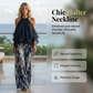 👗✨ Elegant halterneck tvådelat set med vida ben i chiffong