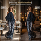 👗✨ Elegant halterneck tvådelat set med vida ben i chiffong