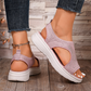 👡✨ Glittrande stickade platåsandaler