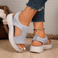 👡✨ Glittrande stickade platåsandaler