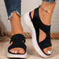 👡✨ Glittrande stickade platåsandaler