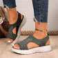 👡✨ Glittrande stickade platåsandaler