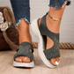 👡✨ Glittrande stickade platåsandaler