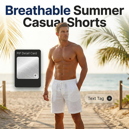 Casualshorts i bomull och linne för män med dragsko i midjan