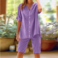 👕🩳 Andningsbart linne-set med V-ringning och shorts