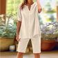 👕🩳 Andningsbart linne-set med V-ringning och shorts