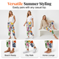 👖🌸 Blommiga cropbyxor med dragsko och fickor