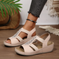 👡✨ Wedge sandaler med strass och resår