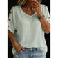 👕🌿 Enkel scoop-neck topp i bomull-linne