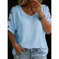 👕🌿 Enkel scoop-neck topp i bomull-linne