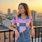👕🌸 Ultramjuk V-ringad t-shirt med snyggt denimtryck