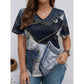 👕🌸 Ultramjuk V-ringad t-shirt med snyggt denimtryck