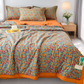 🛌🌿 Sval lätt sommarfilt med vintage mönster