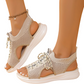 👡🌬️ Andningsbara peep-toe wedge sandaler i mesh