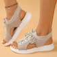 👡🌬️ Andningsbara peep-toe wedge sandaler i mesh
