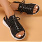 👡🌬️ Andningsbara peep-toe wedge sandaler i mesh