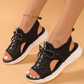 👡🌬️ Andningsbara peep-toe wedge sandaler i mesh