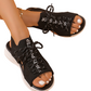👡🌬️ Andningsbara peep-toe wedge sandaler i mesh