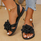 👡🌸 Platt sandal med blomma och metallrem
