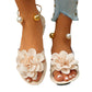 👡🌸 Platt sandal med blomma och metallrem