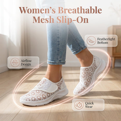 👟🌸 Mesh slip-on skor med blommönster