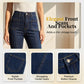 👖✨ Högmidjade caprijeans med vida ben