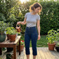👖✨ Högmidjade caprijeans med vida ben
