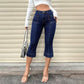 👖✨ Högmidjade caprijeans med vida ben