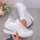 👟✨ Andningsbara slip-on flyknit-skor med strass