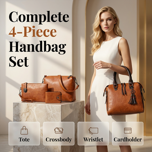 👜4-delars handväskeset i PU-läder för damer – elegant, mångsidigt och tidlöst ✨