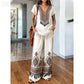 🌸Boho-tryck V-ringad vida ben-set