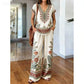 🌸Boho-tryck V-ringad vida ben-set