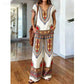 🌸Boho-tryck V-ringad vida ben-set