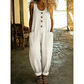👗👖 Casual jumpsuit med vida ben, fickor och vintageknappar