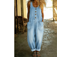 👗👖 Casual jumpsuit med vida ben, fickor och vintageknappar