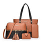 👜✨ 4-delat handväskeset i PU-läder